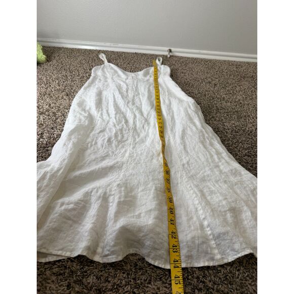 Lauren Ralph Lauren Y2k Babydoll Linen Midi Dress Sz 8 Cottagecore Beachy Boho - Picture 8 of 9